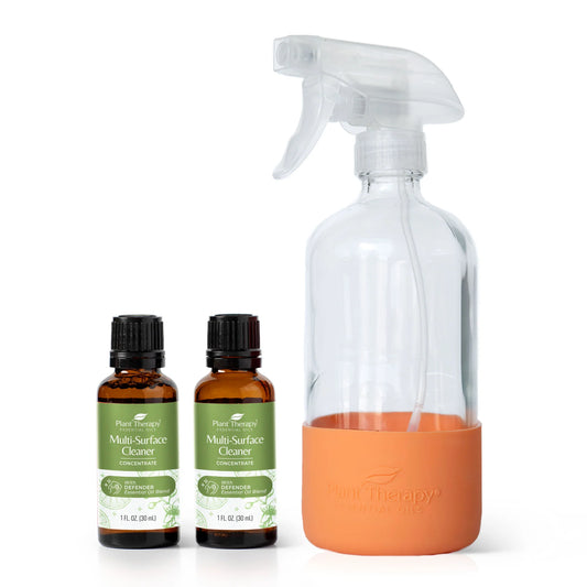 Defender Multi-Surface Cleaner Concentrate 30 mL 2 pack with Orange Glass Spray Bottle