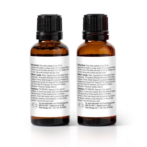 Germ Fighter Multi-Surface Cleaner Concentrate 1 oz 2 pack with Orange Glass Spray Bottle