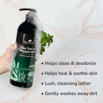 Tea Tree and Peppermint Natural Body Wash with Travel Size