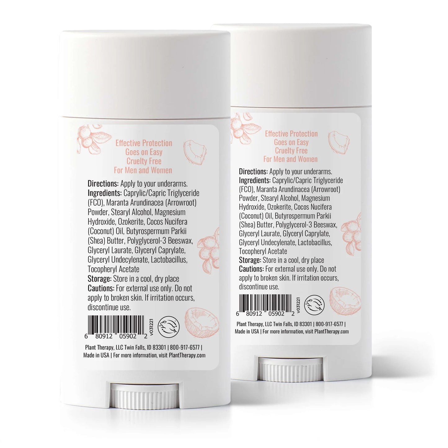 Unscented Baking Soda Free Natural Deodorant
