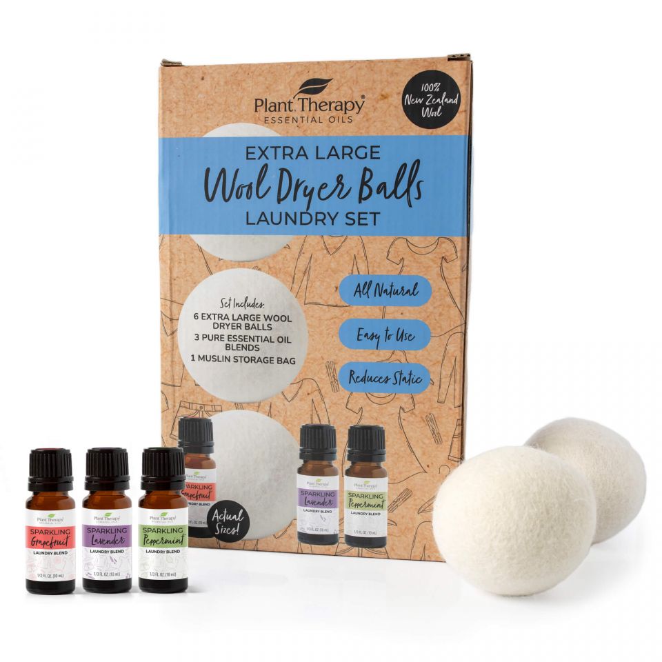 Wool Dryer Balls 6 Pack and Sparkling Laundry Blend 3 Pack - 3rd Day Creation